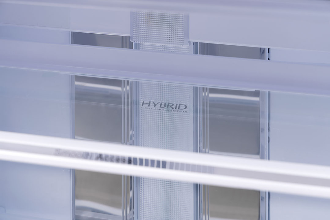 Холодильник, 2х дверный, верхняя морозилка, цвет: черный, стекло, класс A++, SJ-XP59PG-BK (SJXP59PGBK)